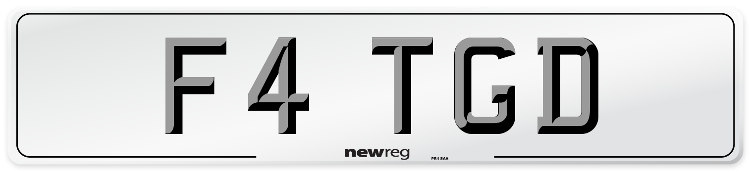 F4 TGD Number Plate from New Reg